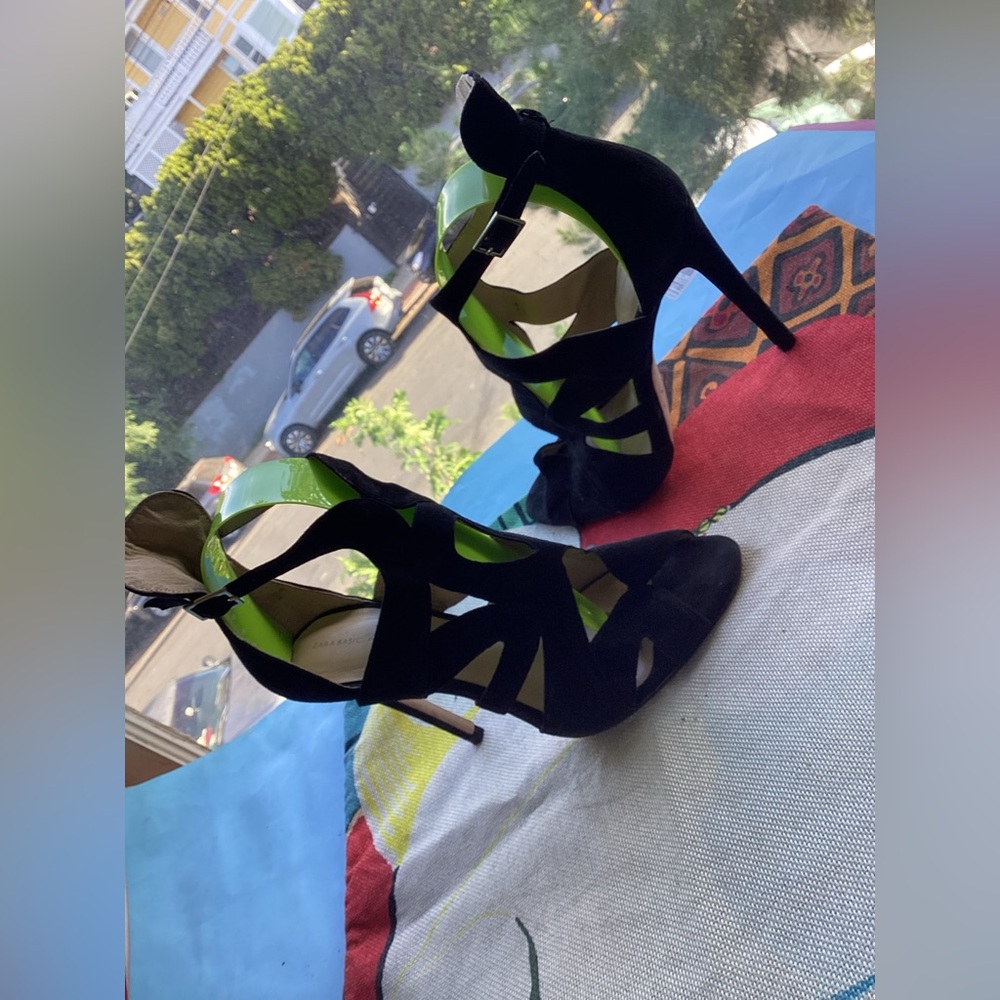 Zara Black Strappy Heels
